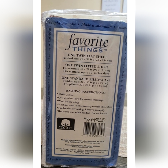 Flannel sheets set size twin, Wood Lands 100% cotton New - Picture 6 of 6